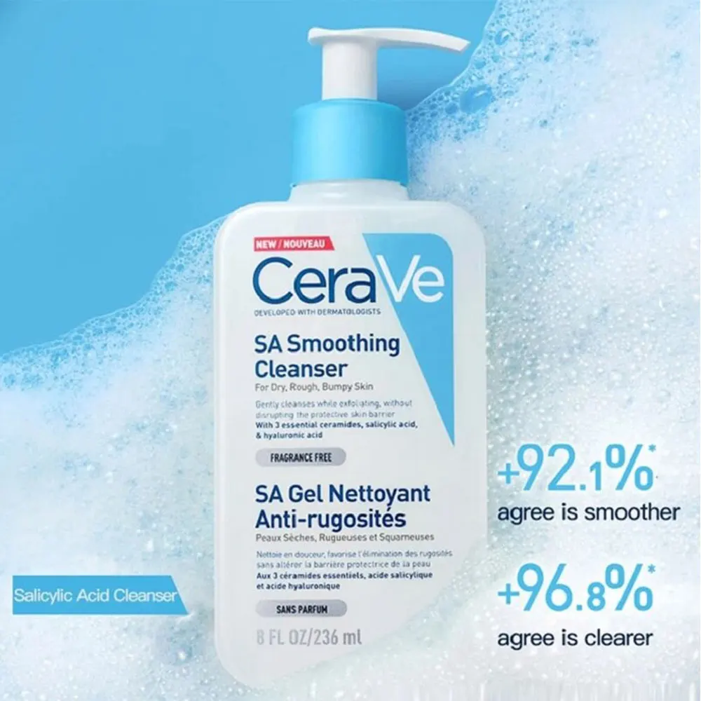 

CeraVe SA Smoothing Cleanser Facial Deep Cleansing Gently Exfoliation Hydrating and Moisturizing Improve PoresSkin Care 236ml