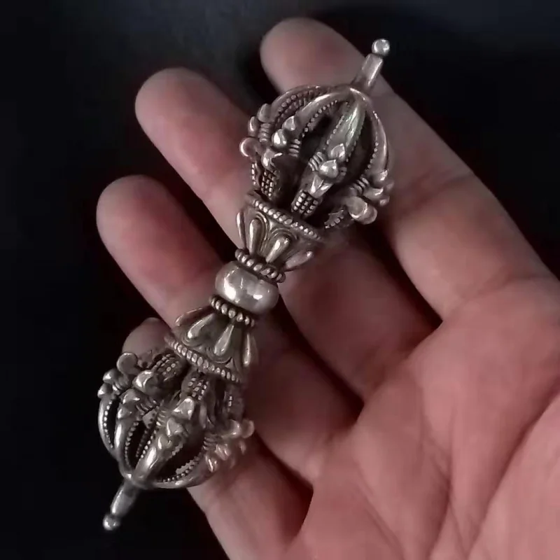 

Tibet Dharma-Vessel Nepal Crafts Wholesale Brass Five Cobalt Monster Subduing Club Doji Five Shares Vajra