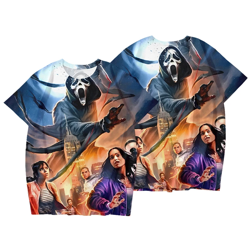 

3D Scream VI Ghostface Tshirts MEN Horror Movie Gothic T-shirts Manga/Comic T Shirts Three Dimensional Spring and Summer Fashion