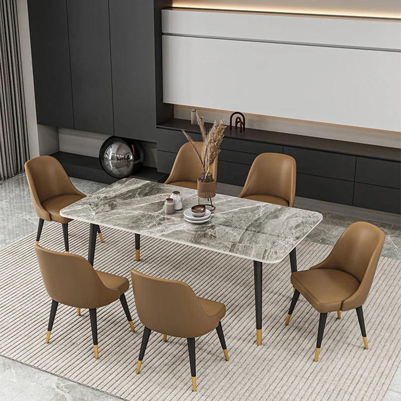 

Luxury Nordic Wood Dining Table Onement High Legs Metal Office Coffee Dining Table Computer High Centre Mesa Comedor Furniture