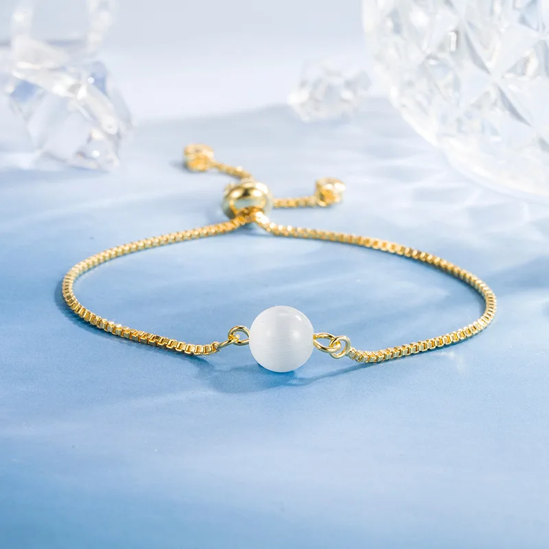 

Affordable Luxury Style a Opal Bracelet Female Special-Interest Design Pull-out Bracelet Simple Cold Style Hand Jewelry