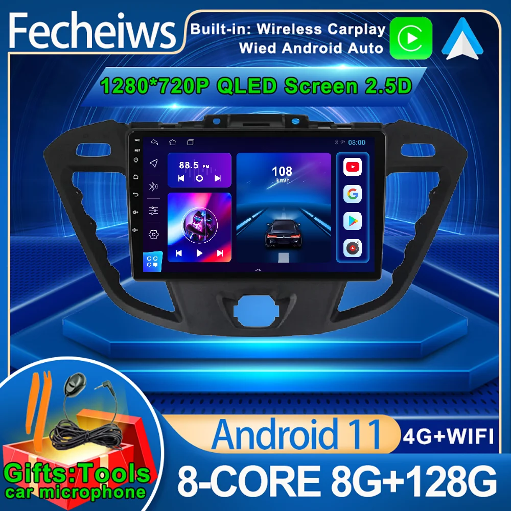 9 'ɺndroid 11 для Ford Transit Custom 2013 - 2018 автомобильное радио стерео мультимедийный