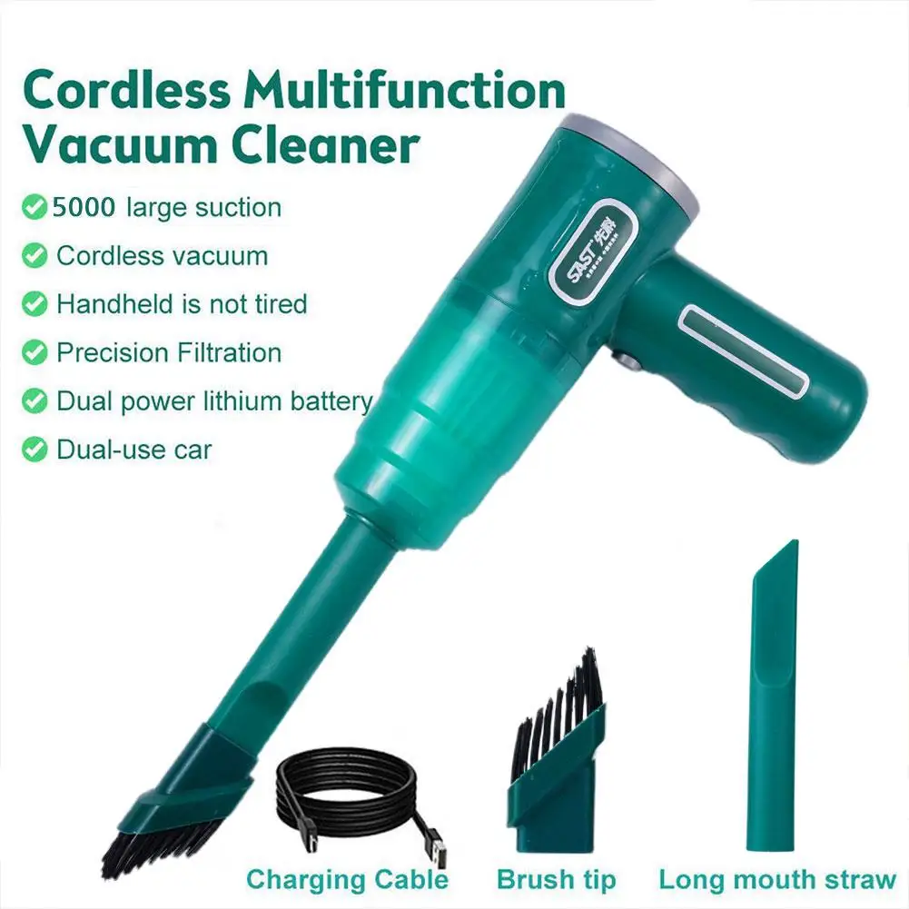 

5000PA Cordless Mini Car Vacuum Cleaner USB Rechargable Portable Household Dual-Use 120W Wet & Dry Vacuums Cleaner