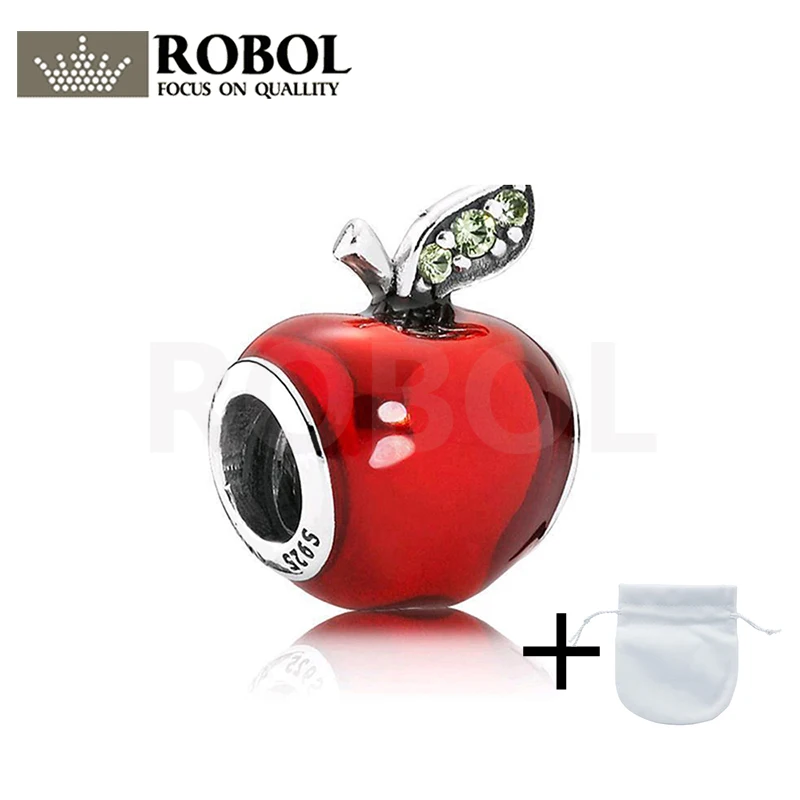 

2021 Новое горячая Распродажа 100% Стерлинговое Серебро 925 пробы 791572EN73 красное яблоко символизирует женское модное очарование, бесплатная дост...