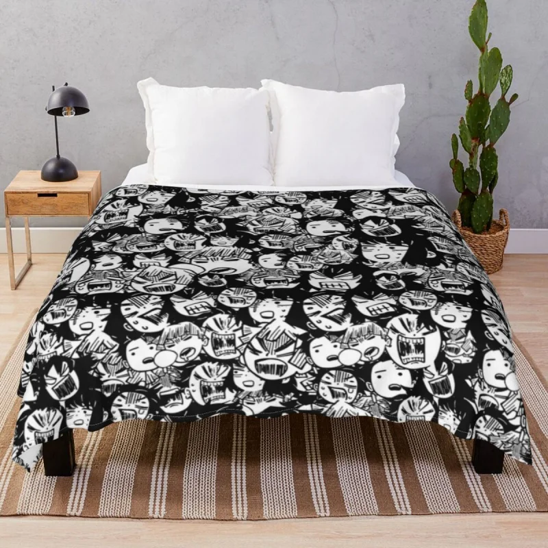 

Demon Slayer Faces Blankets Fce Autumn Soft Throw Blanket for Bed Sofa Travel Cinema