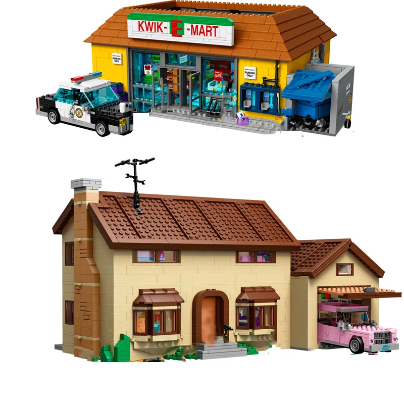 

The Simpsons House 71006 16005 Kwik-E-Mart 71016 16004 уличные строительные блоки