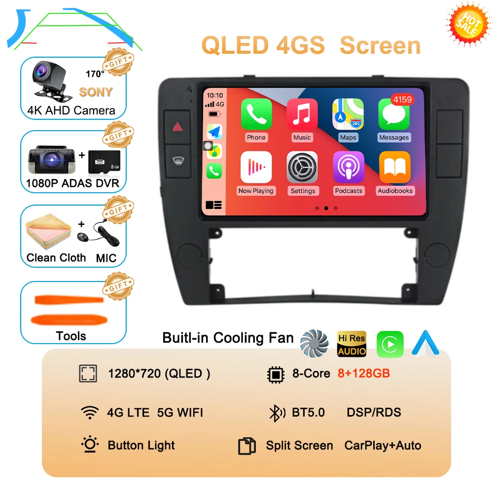 

Android 15 авторадио Carplay автомобильное радио для Passat B5 2000 2001 2002 2003-2005 авто 4G мультимедийный GPS 2 Din плеер DSP навигация