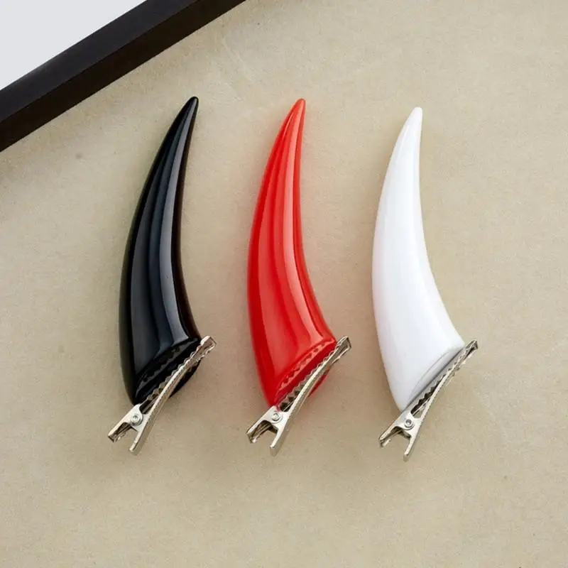 Фото 1PAIR GOTHISC Styles Hairpin Devil Horn Hair Clip Уникальная косплей -стрижка для вечеринок и фестивалей на Хэллоуин №2