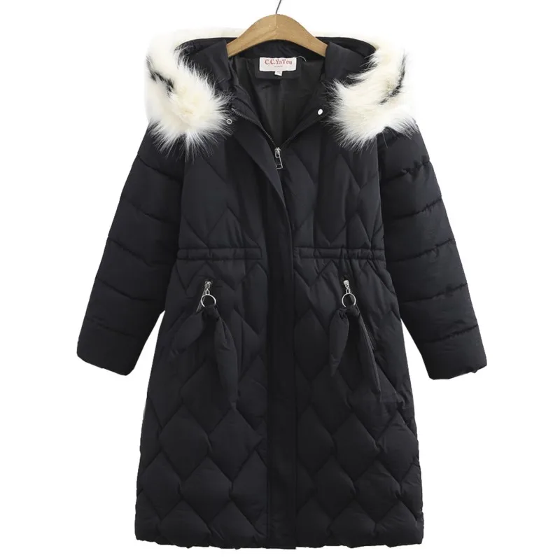 5XL Winter Jacket Women Parka Plus Size Clothes Loose Fit Long Padded Coat Fur Hooded Argyle Thick Down Cotton Keep Warm Outwear