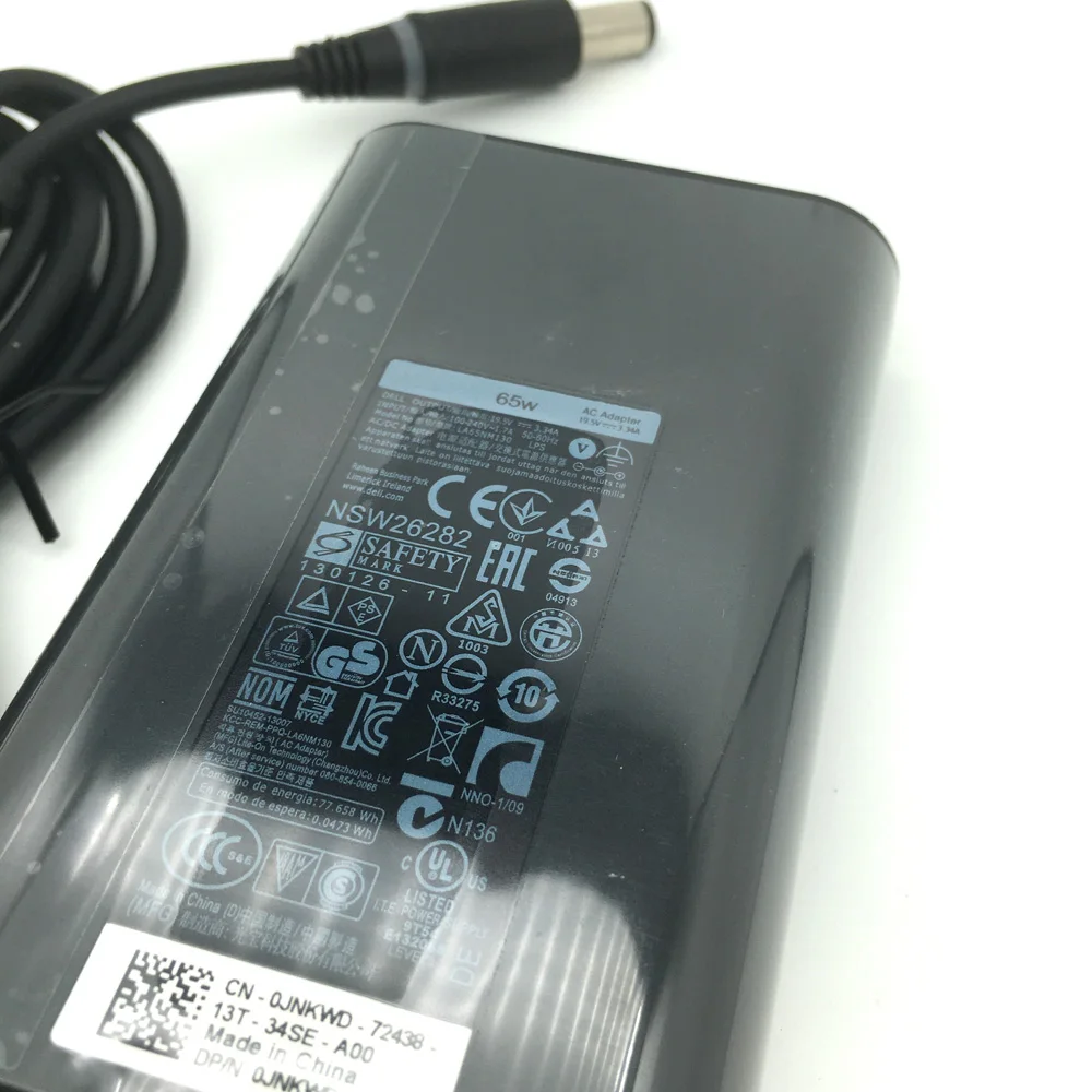 Фото Оригинальное зарядное устройство для ноутбука Dell Alienware M11x M11x R2 M11x R3, 65 Вт, шнур питания для ноутбука, 19,5 В, 3,34 А №2