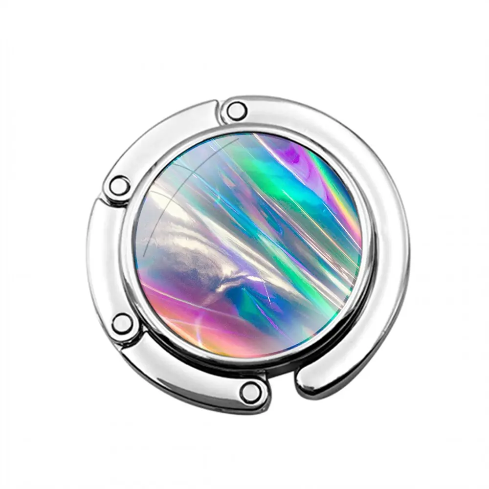 Пастельный металлический голографический переливающийся складной крючок для