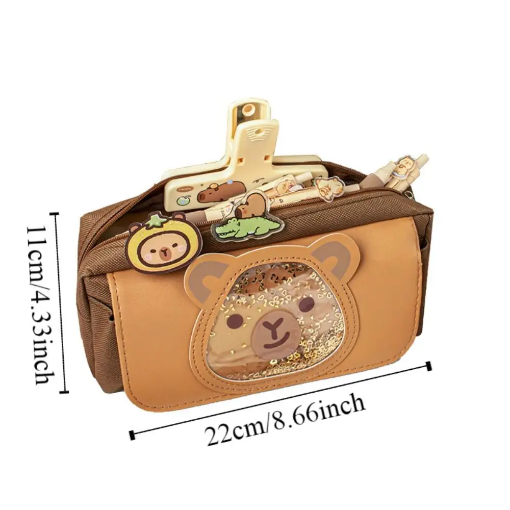 Большая вместительная сумка для ручек Capibara в форме звезды на молнии держатель