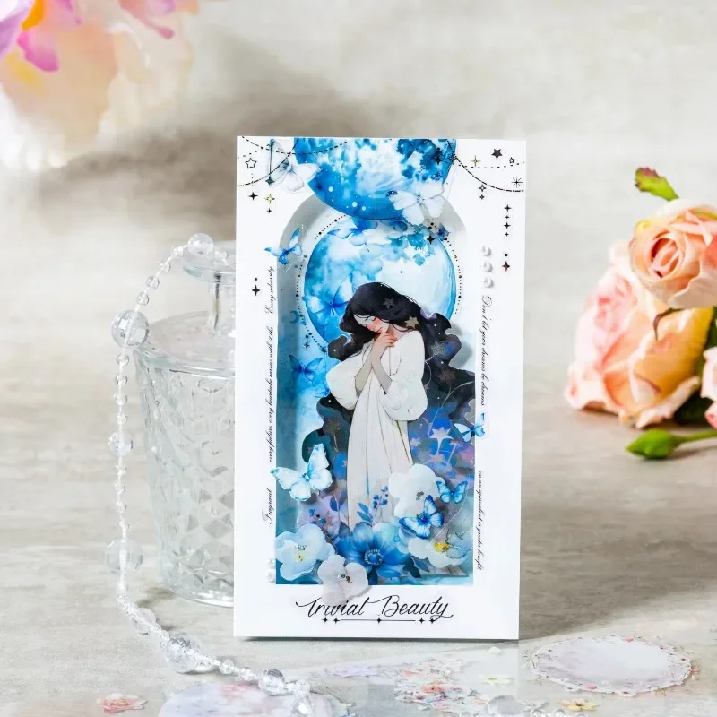 1 рулон ПЭТ-ленты 2 м цветок в луне фазы DIY декоративные переработанные наклейки