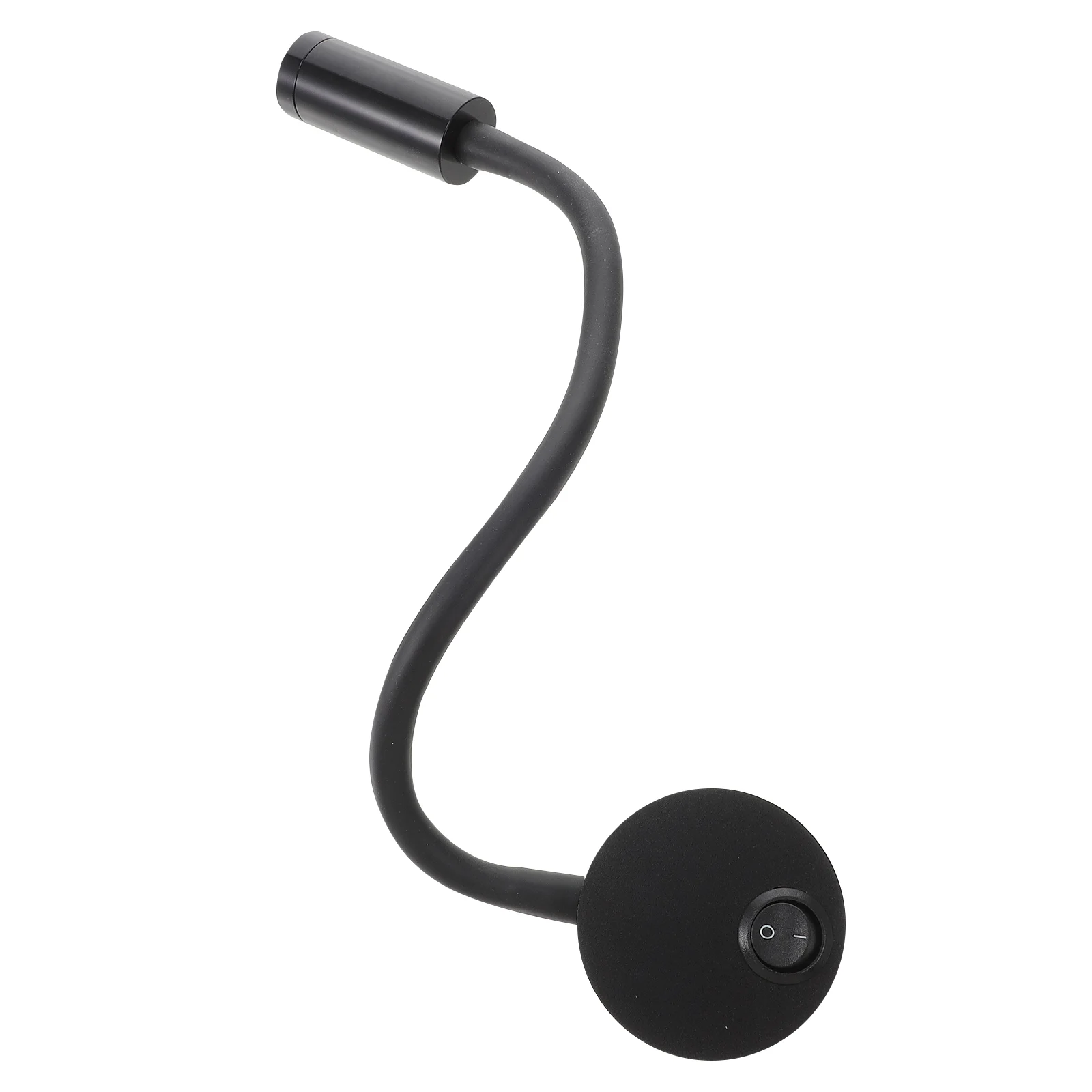 

3W Flexible LED Gooseneck Bedside Reading Light Plug in Wall Light Cylinder with Sheath No Line(Black)