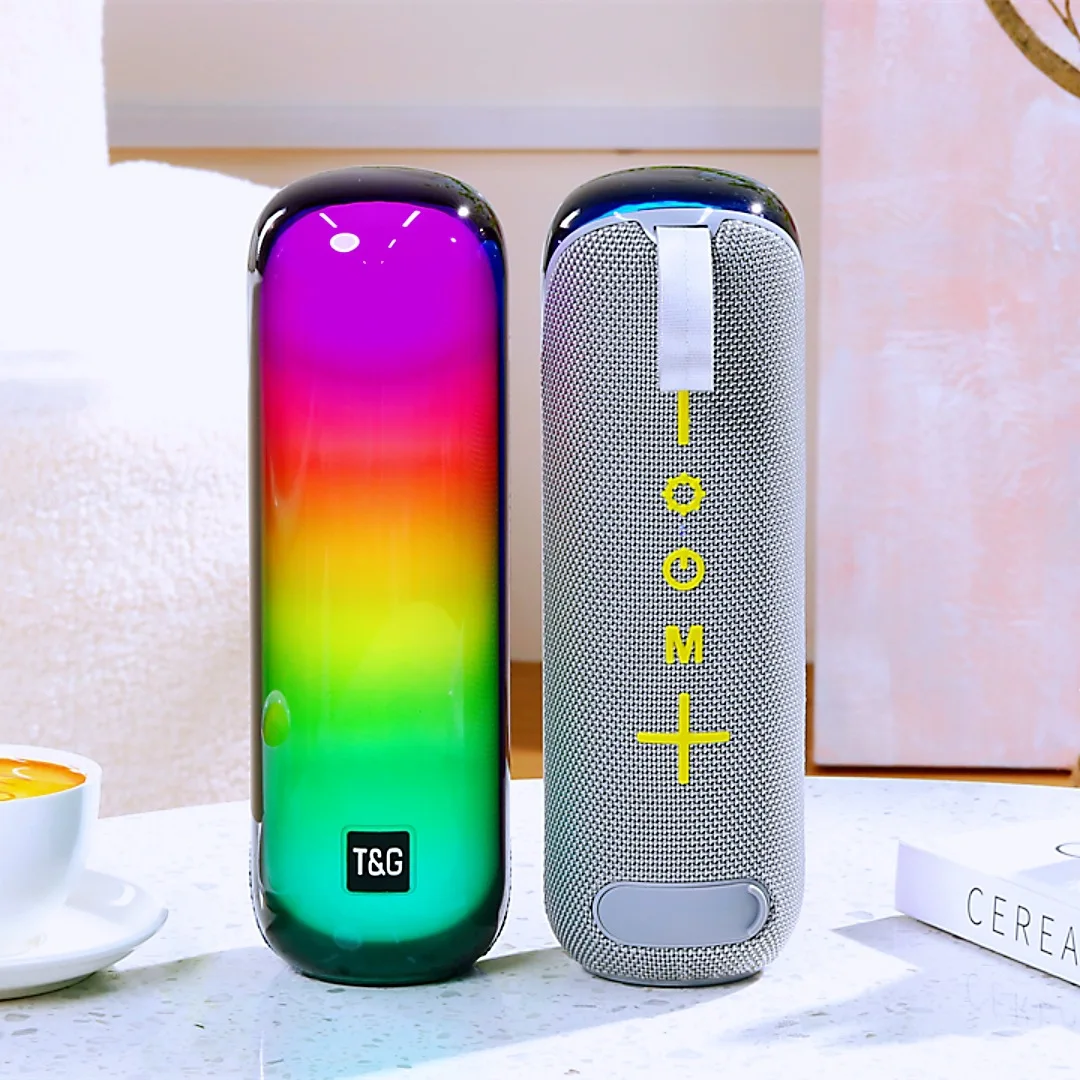 

TG384 Wireless Bluetooth Speakers Portable Half-screen LED Colorful Outdoor Ambience Light Sound Dual Horns High-power Subwoofer