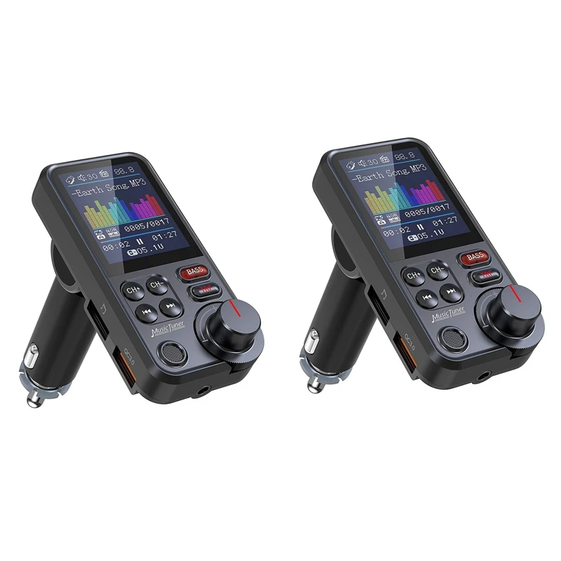 

2X BT93 Car Mp3 Player U Disk Music Bluetooth 5.0 FM Transmitter EQ Mode Adjustment USB Car Fast Charge
