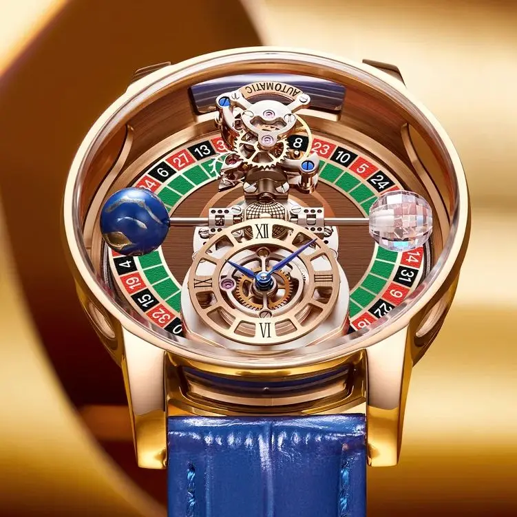 Часы мужские прозрачные кварцевые водонепроницаемые с кожаным ремешком