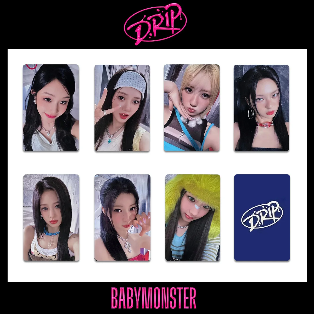 7 шт. Kpop Babymonster альбом капельные фотокарточки AHYEON ASA RUKA PHARITA Star периферийные