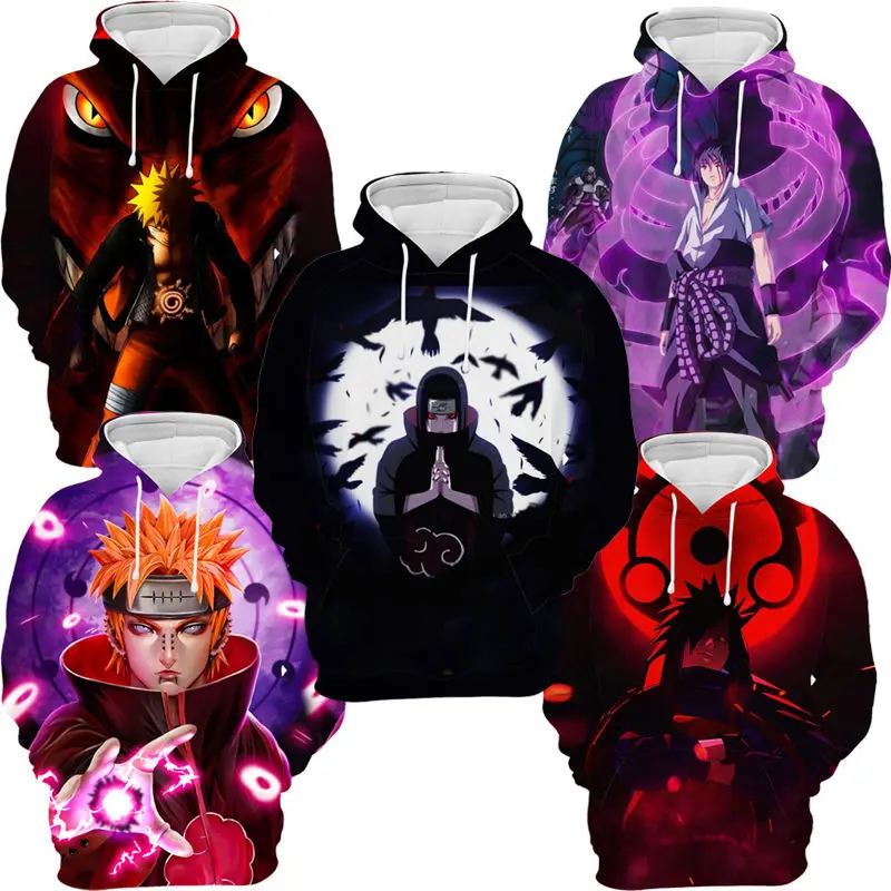 

Kids Naruto Hoodie Kakashi Print Hatake Sasuke 3D Hooded Pullover Cosplay Harajuku Casual Tracksuit Cool Autumn Hoody Tops