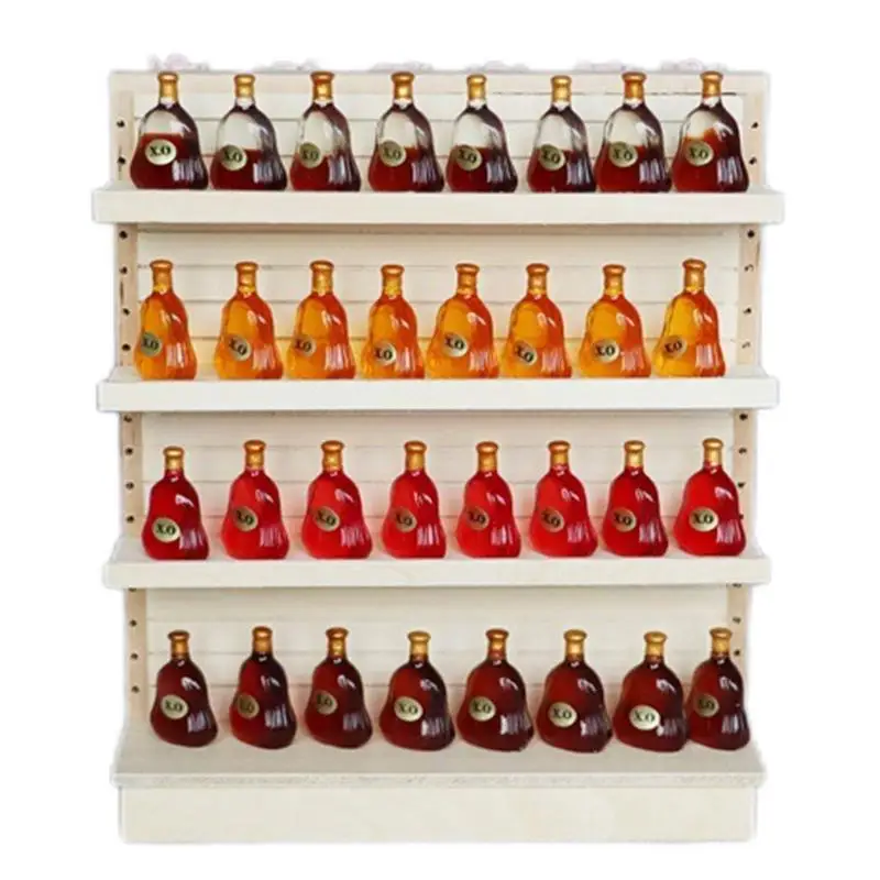 

Полка для детского кукольного домика, 4-уровневая деревянная миниатюрная витрина, книжная полка для детской комнаты, детского сада