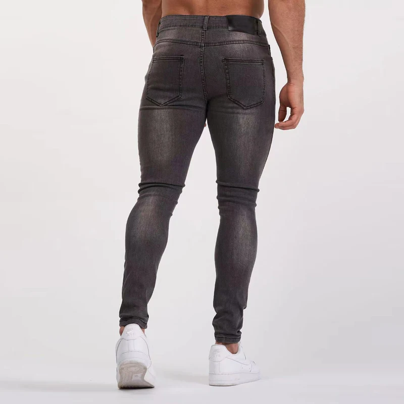 Мужские джинсы y2k super Skinny выцветающие черные цветные прямые классические