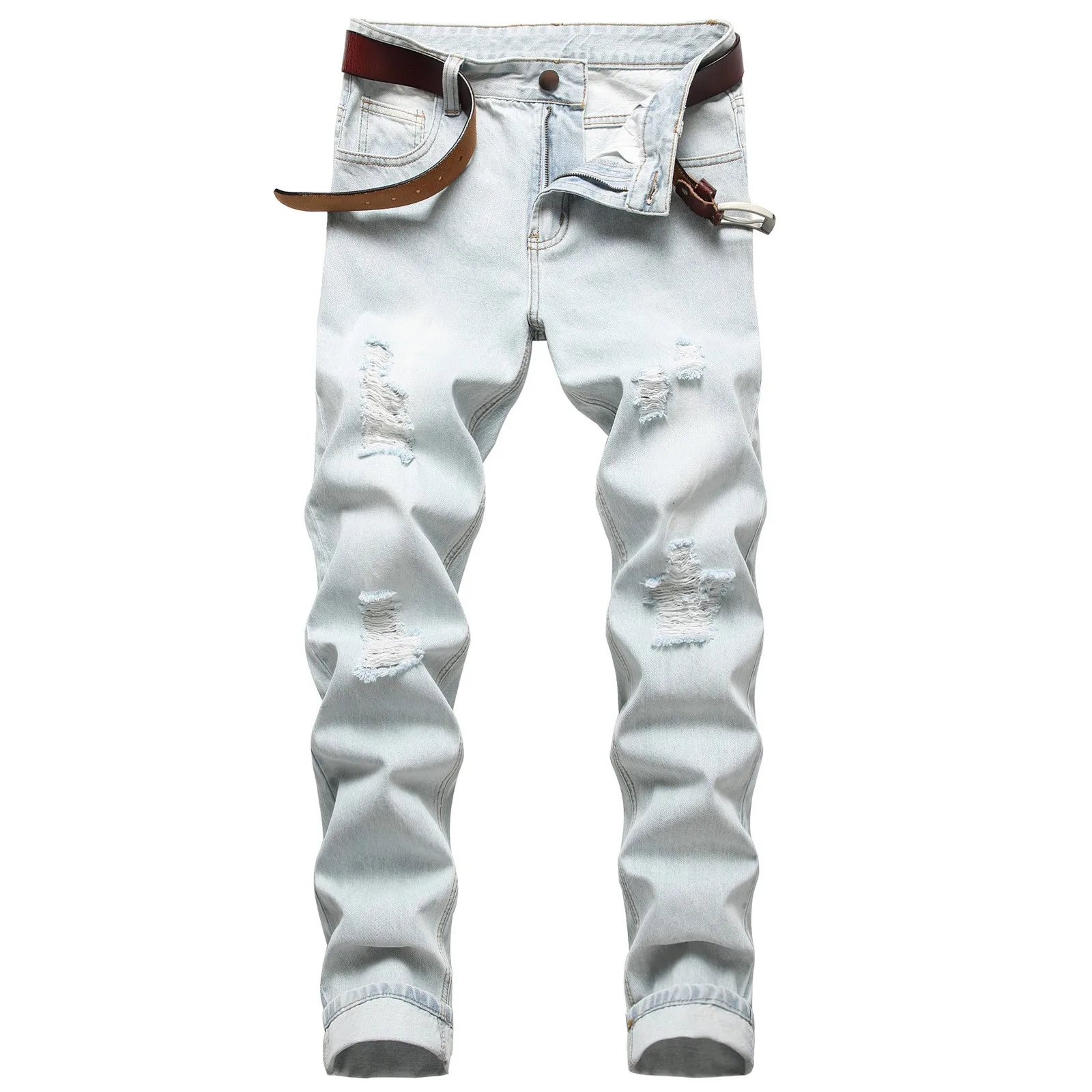 Мужские летние модные джинсовые шорты для отдыха простые однотонные