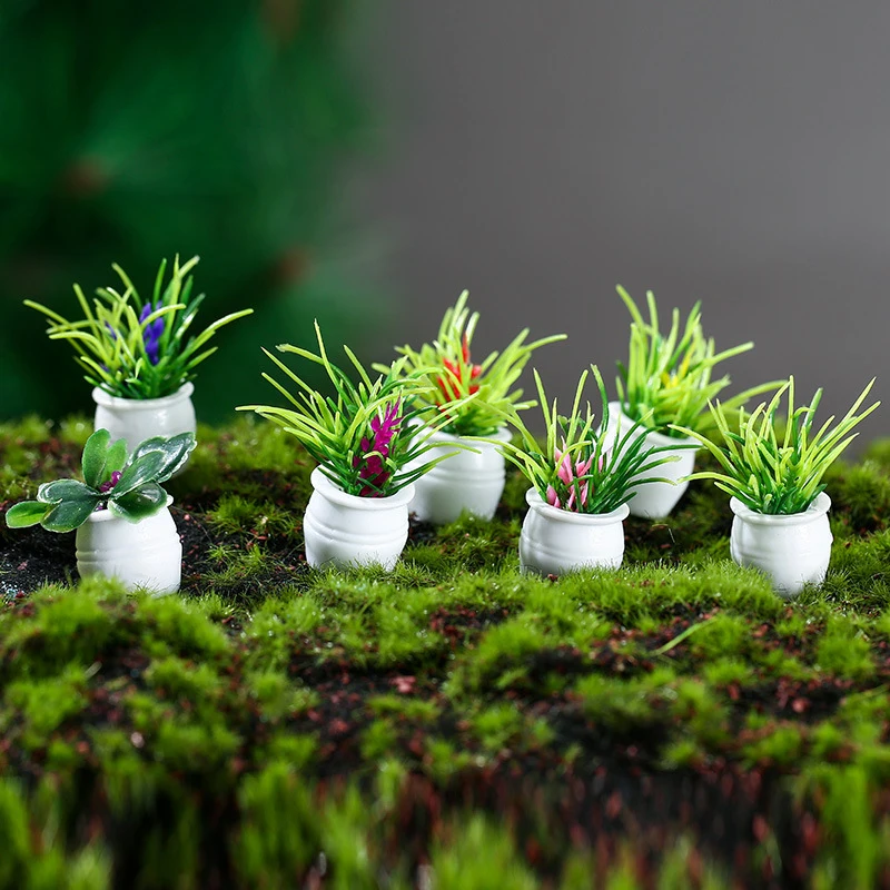 

1Pcs Dollhouse Miniature Green Plant Bonsai Pot Furniture Home Decor Accessories