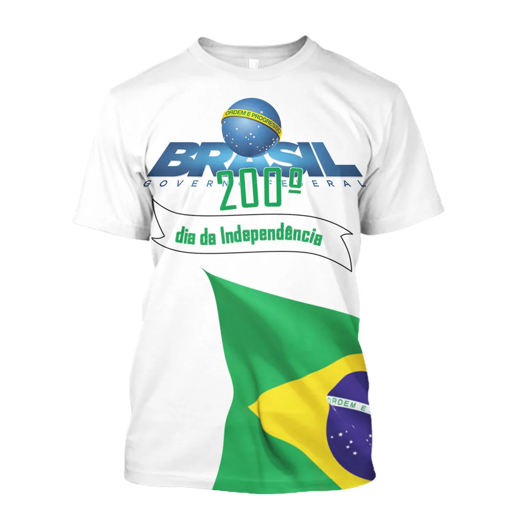 

Jumeast Brasil Flag 3D Graphic T Shirts 200th Independence Day Printed T Shirt September 7 Oversized Clothes Brazil White Tops