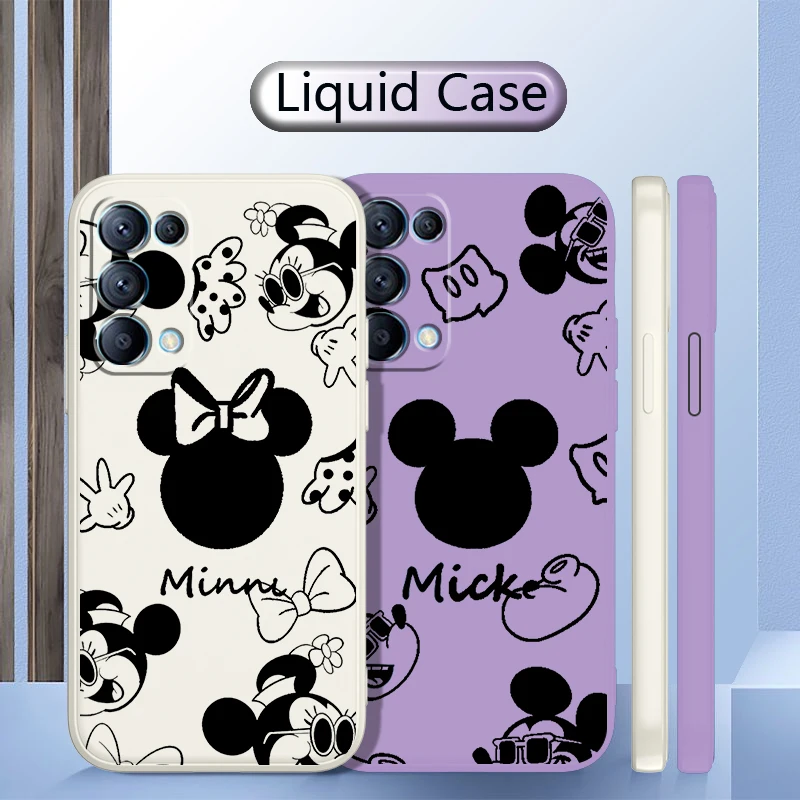 

Mickey Minnie Disney For OPPO Find X5 Pro X3 Pro X2 Neo 7Z 6 5 4Z 2Z SE Lite Pro 4G 5G Liquid Rope Silicone Phone Case