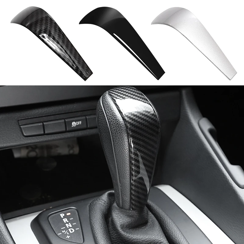 

Car Gear Shift Knob Trim Carbon Fiber Pattern Decorative Cover Sticker For BMW X1 1 3 Series E84 E87 E90 E92 E93