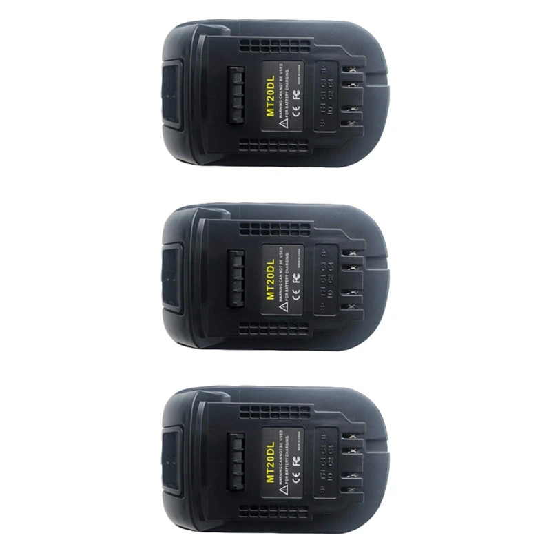 

3X Mt20dl Battery Adapter For Makita 18V Bl1830 Bl1860 Bl1815 Li-Ion Battery For Dewalt 18V 20V Dcb200 Li-Ion Battery