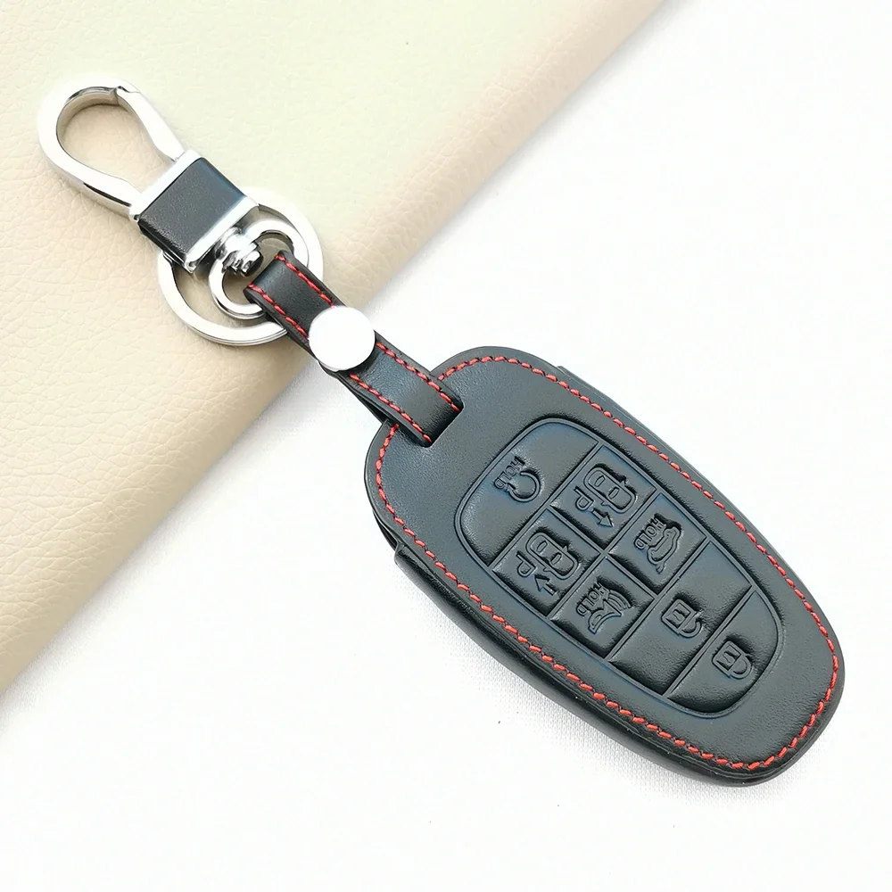 Новый кожаный чехол для автомобильного ключа Hyundai Santa Fe Tucson 2022 NEXO NX4 Atos Solaris Prime2021 7