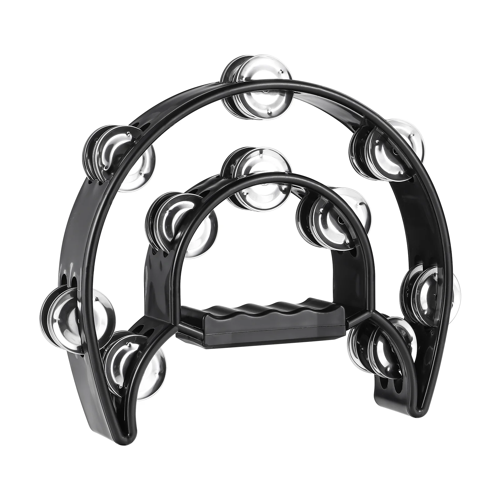 

1pc Tambourine Percussion Church Educational Hand Bell Tambourines for Adults Black Tambourine for Kids