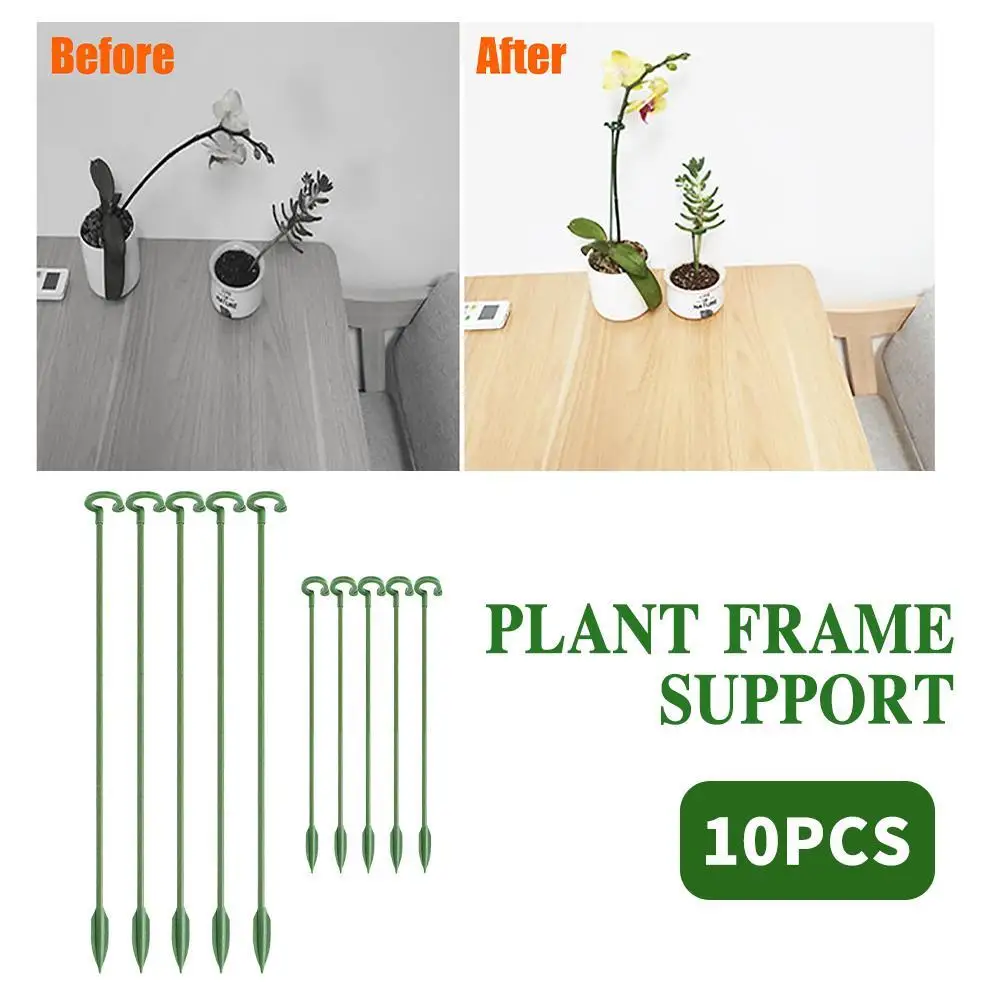 

10pcs Plastic Plant Support Pile Frame Greenhouse Arrangement Semicircle Fixed Rod Indoor Flower Plant Vine Climbing Bracket