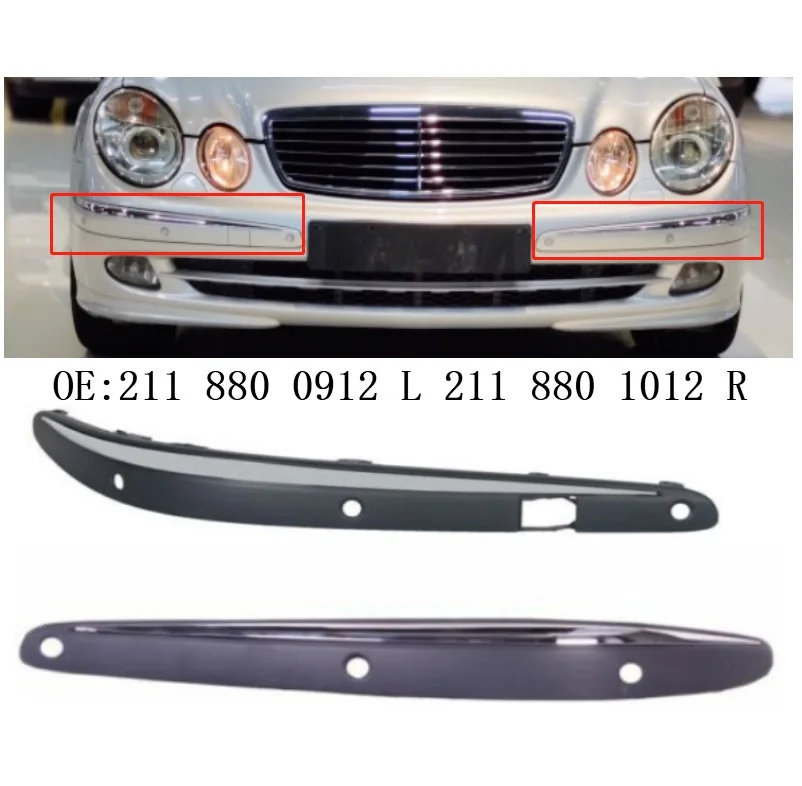 Хромированная полоса для переднего бампера Mercedes Benz E класса W211 2002-2008