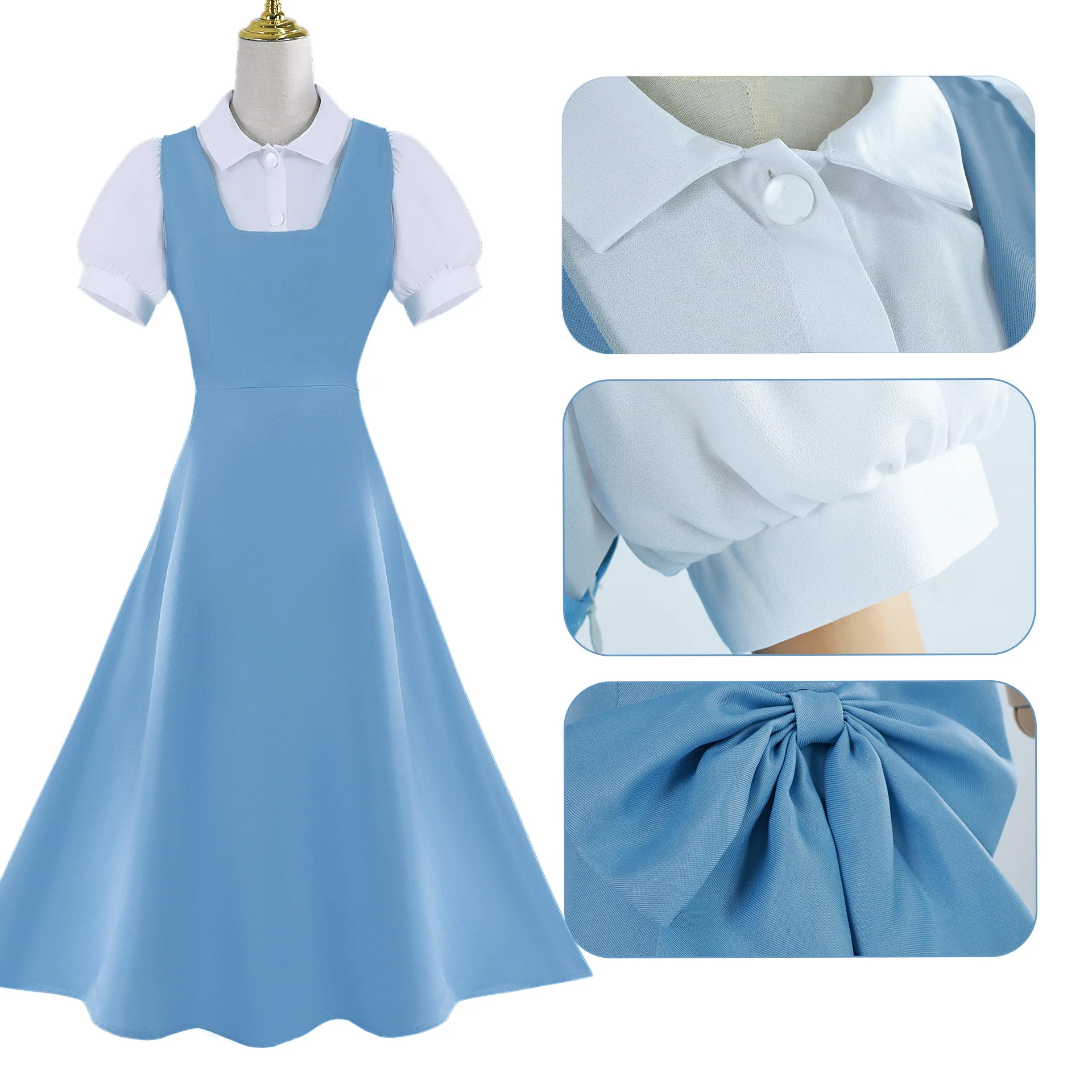 Anime Ranma 1/2 Akane Tendo Cosplay Costume Blue Lovely Dress Carnival Role Play Uniform Suit Halloween Party Outfit Adult Women