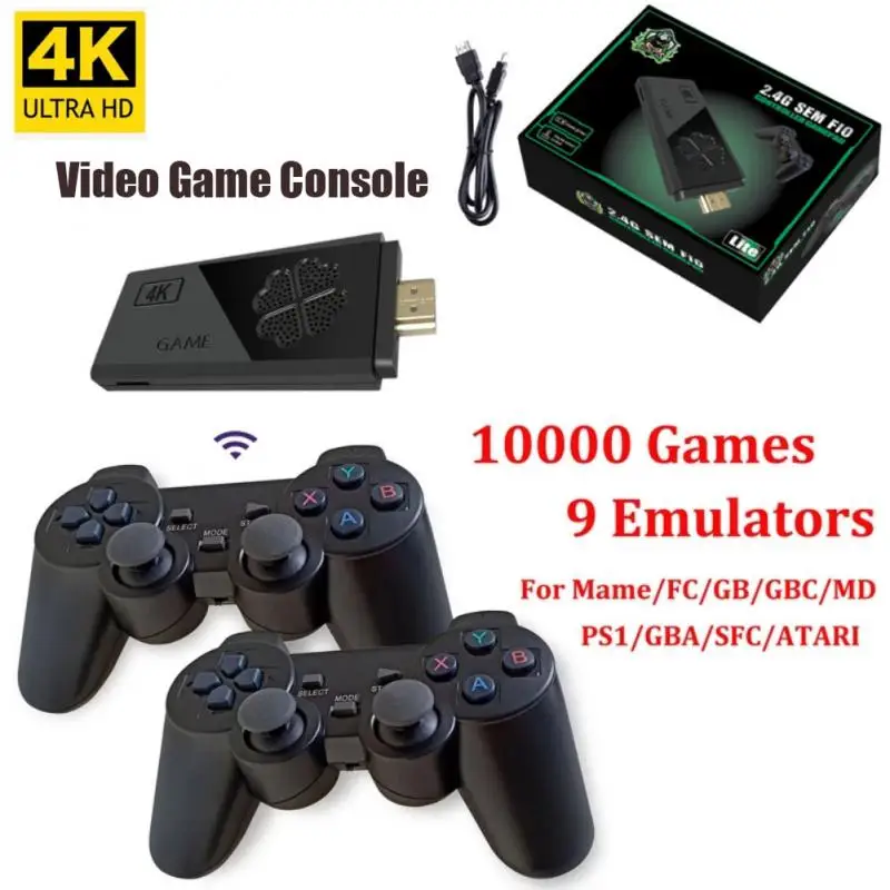 

Игровая консоль 64 Гб со встроенными 10000 играми, портативная игровая Ретро консоль, беспроводной контроллер, Игровая приставка для PS1/GBA, пода...