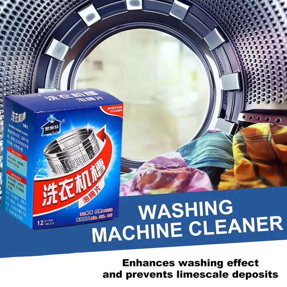 

Washing Machine Cleaner Descaler 12Pcs Deep Cleaning Tablets For Front Loader & Top Load Washer Clean Laundry Tub Seal J4R6