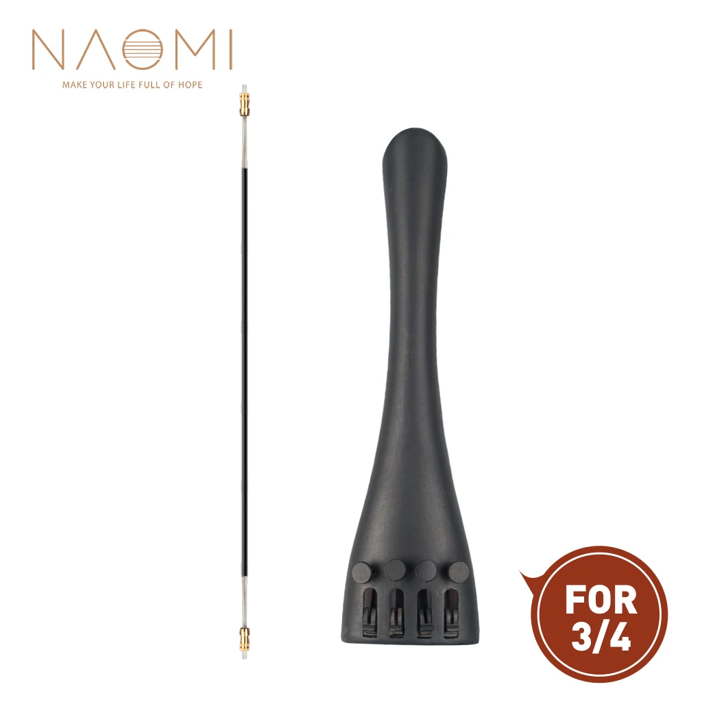 

NAOMI 3/4 Cello Accessories 3/4 Cello Aluminum Alloy Tailpiece with Four Fine Tuners and Tail Gut Cord Set