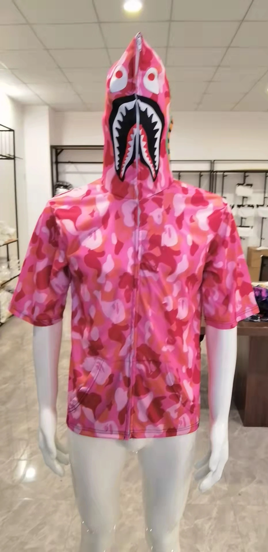 

2022 New Bape Shark Hooded Men Ladies Casual Harajuku Hooded Short Sleeve Fashion Camo Sweater Streetwear Hip Hop Jacket Sports