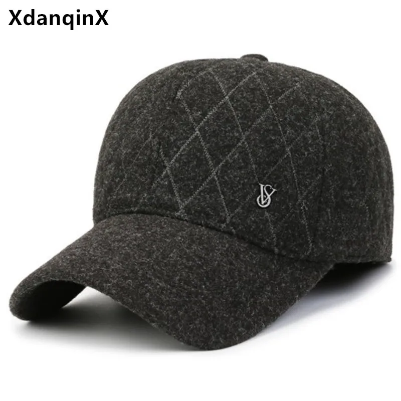 

2022 New Winter Men's Warm Baseball Caps Plus Velvet Windproof Earmuffs Hats Middle-aged Elderly Brands Winter Hat Snapback Cap