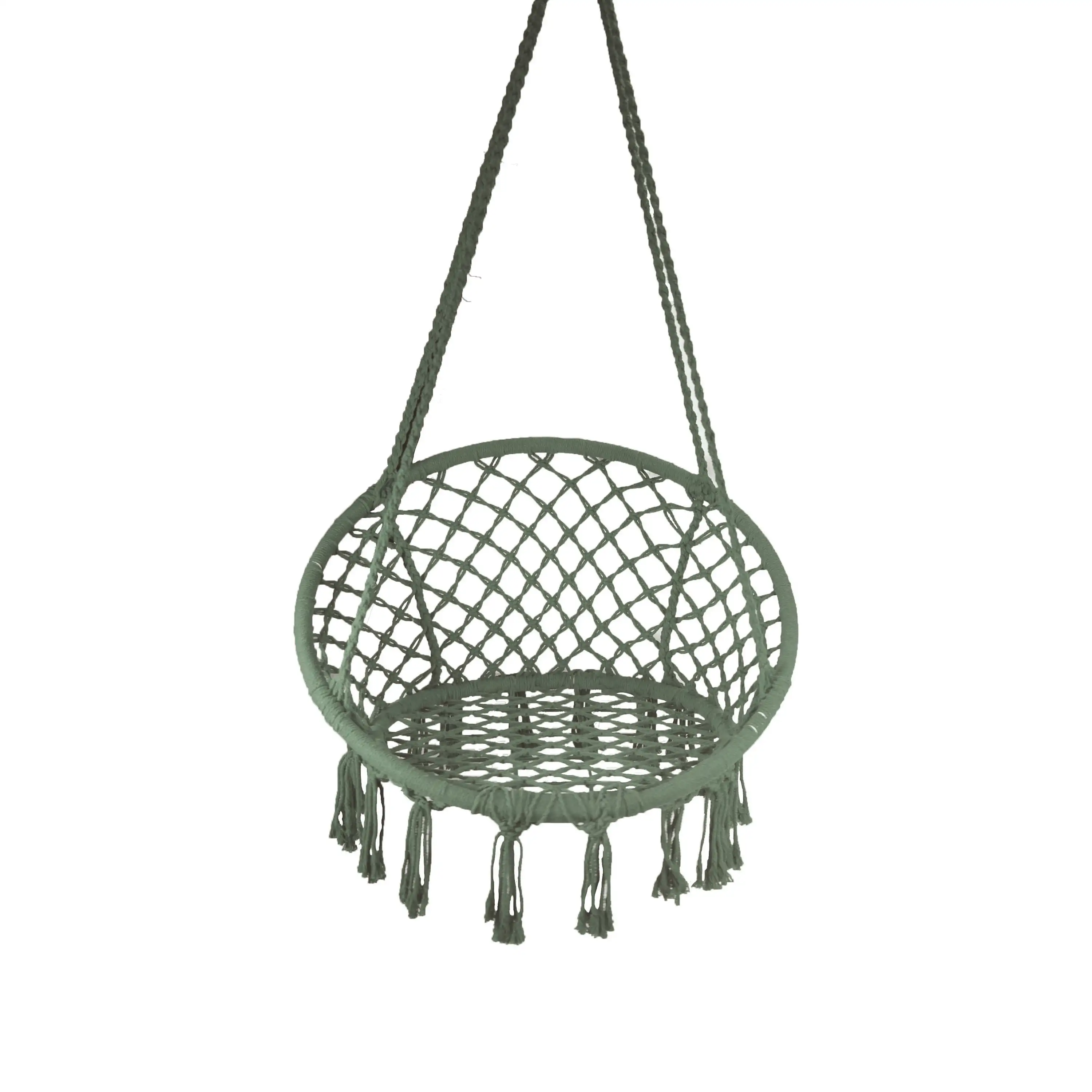 

Equip Macrame Outdoor Hammock Chair, Cotton Blend Olive Green, Size: 47” L x 24” W, Capacity 250 lb.