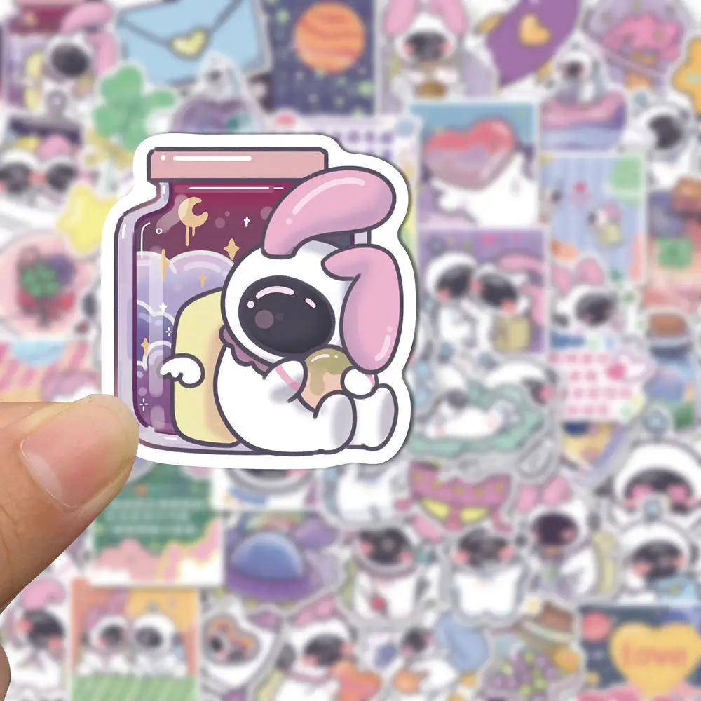 

50Pcs Cute Astronaut Rabbit Sticker Fridge Phone Cup Computer Notebook Ipad Stationery Personalized Kawaii Stationery Stickers