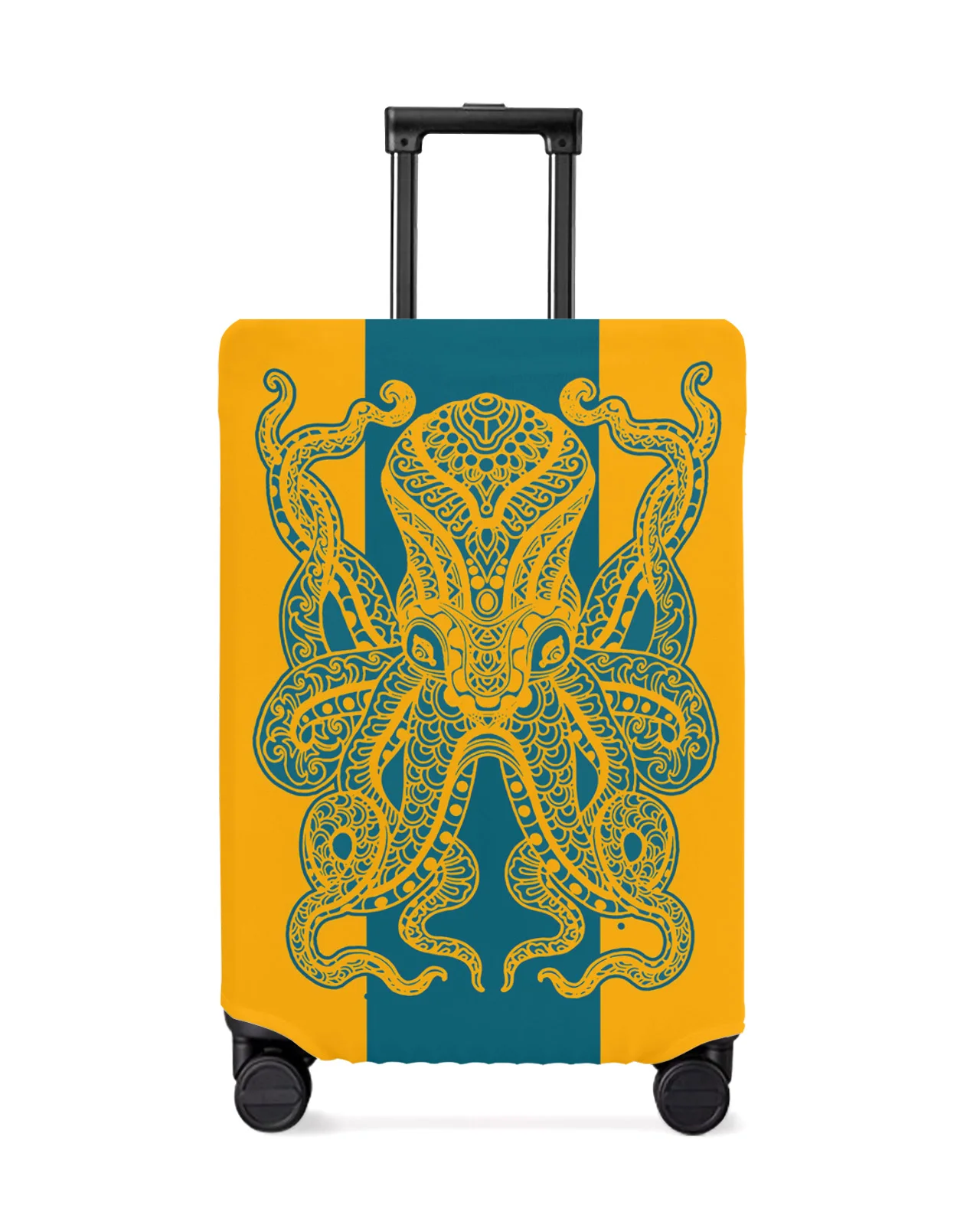 

Summer Yellow Green Striped Octopus Travel Luggage Cover Elastic Baggage Cover Suitcase Case Dust Cover Travel Accessories
