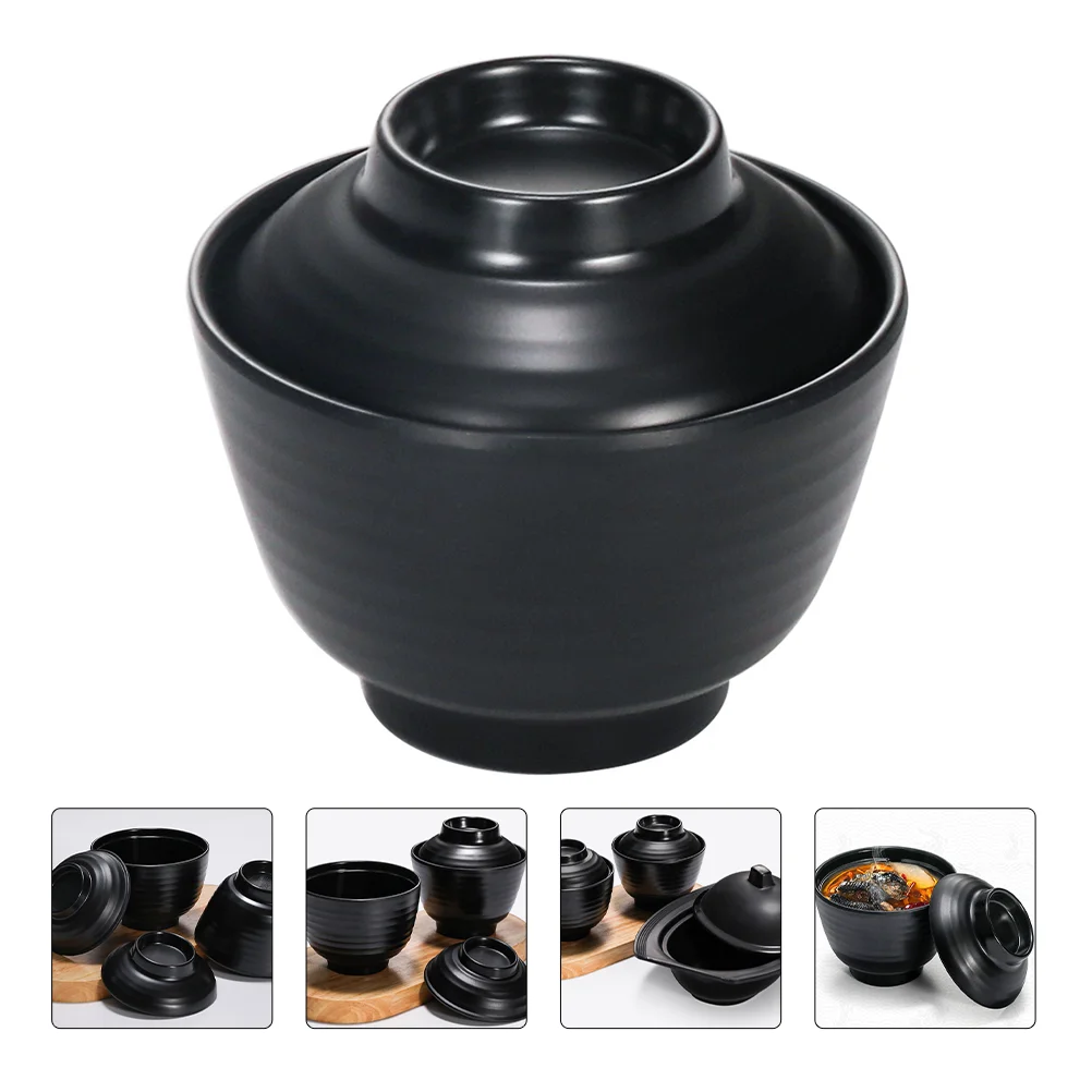 

Bowl Bowls Soup Japanese Miso Lid Rice Ramen Lids Salad Noodle Ceramic Lacquer Cereal Noodles Asian Bibimbap Large Cup Pasta