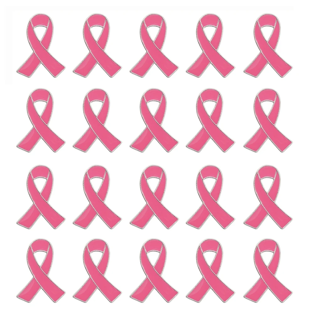 

Multicolor Ribbon Pin 20 Pcs Official Ribbon Brooches Breast Cancer Awareness Lapel