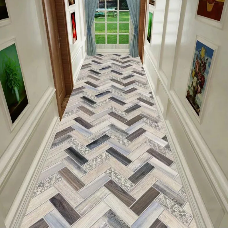 

Customizable Modern Hallway Carpet Large Area Decoration Home Hall Stair Aisle Rug Balcony Long Corridor Passageway Non-slip Mat