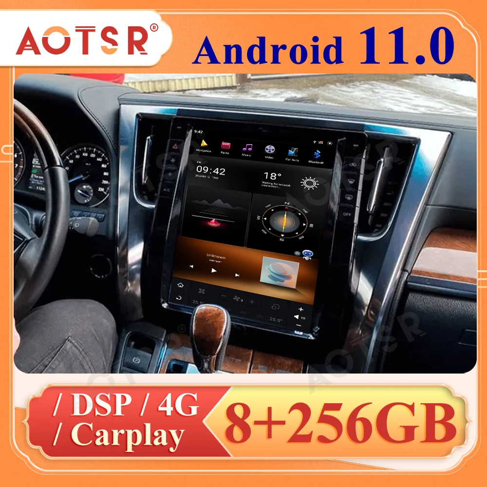 

Android 11 Tesla Screen For Toyota Alphard 2015-2019 Car Multimedia Radio Stereo Player GPS Navi Head Unit Qualcomm Snapdragon