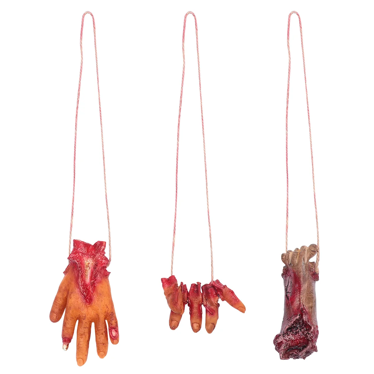 

3 Pcs Tricky Props Party Scary Hanging Broken Hand Halloween Horror Decoration Clothes Hanger Toy Pendant Pu Haunted House Toys