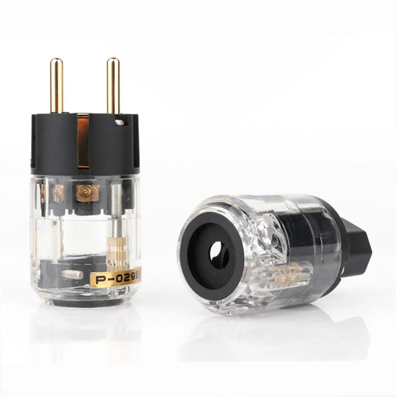 Фото HIFI позолоченный P029E C029 Разъем питания Schuko Разъем кабеля питания европейского стандарта Разъем IEC №4